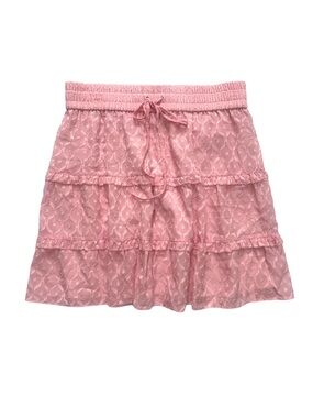 Alice + Olivia Vinita Drawstring Ruffle Panel Skirt - English Rose - Size 8